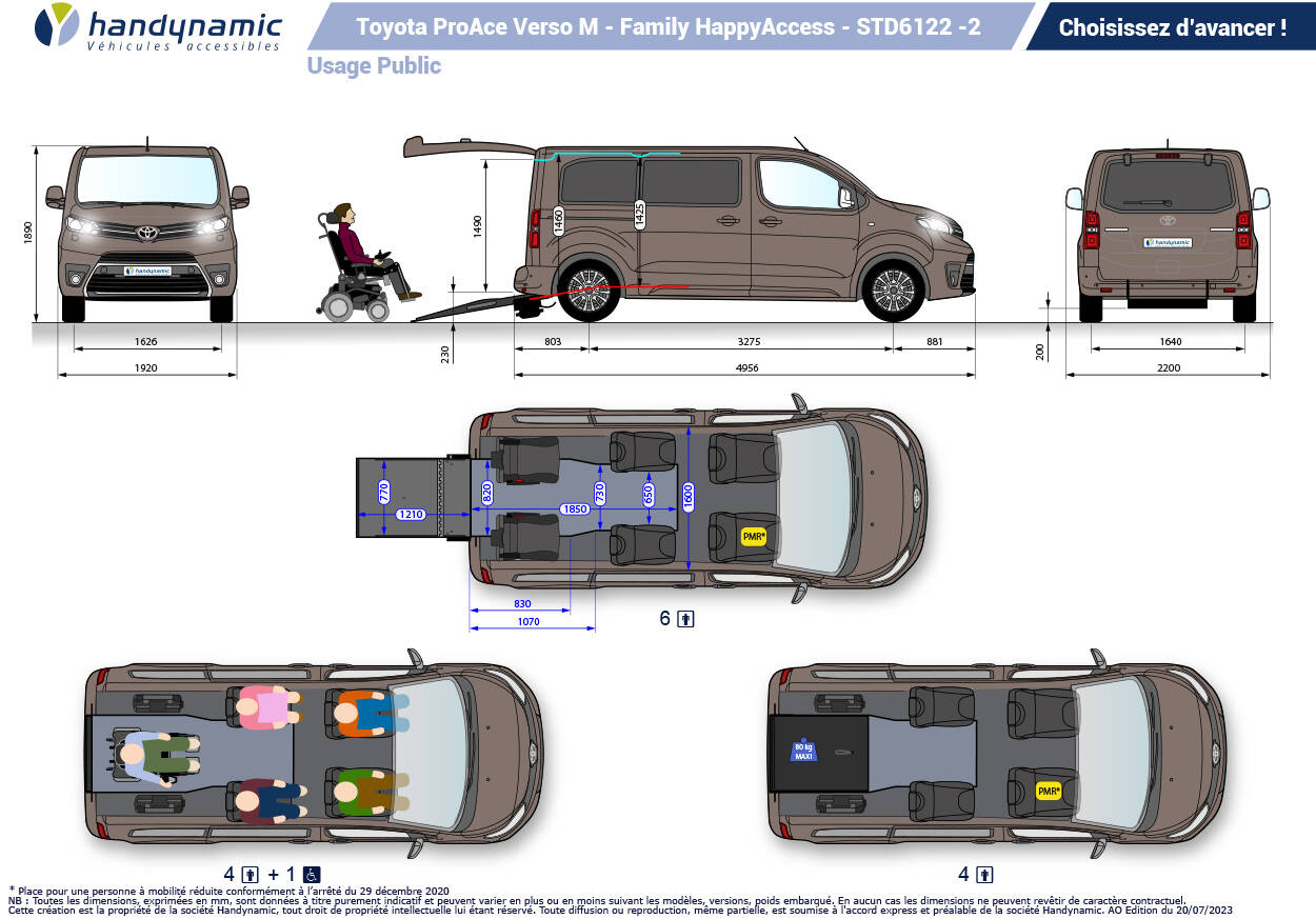 Schéma d'implantation du Toyota ProAce Verso Family HappyAccess