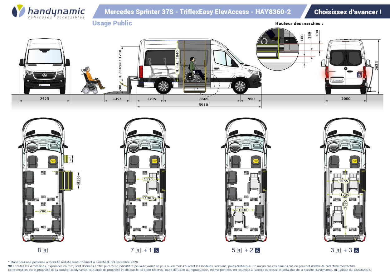 Schéma d'implantation du Mercedes Sprinter 37S Triflex Easy ElevAccess Schéma d'implantation du Mercedes Sprinter 37S Triflex Easy ElevAccess