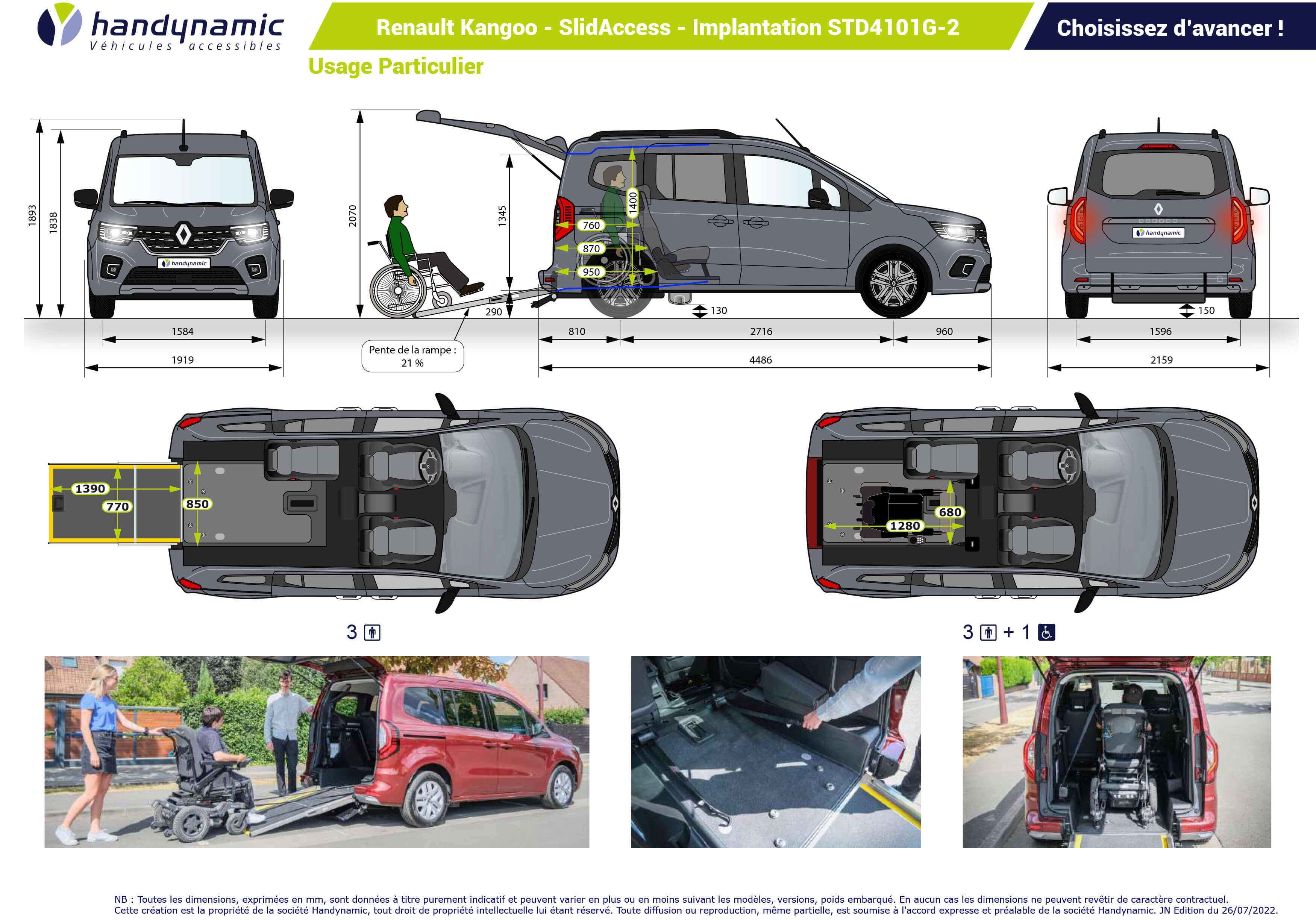 Schéma d'implantation du Renault Kangoo SlidAccess Schéma d'implantation du Renault Kangoo SlidAccess