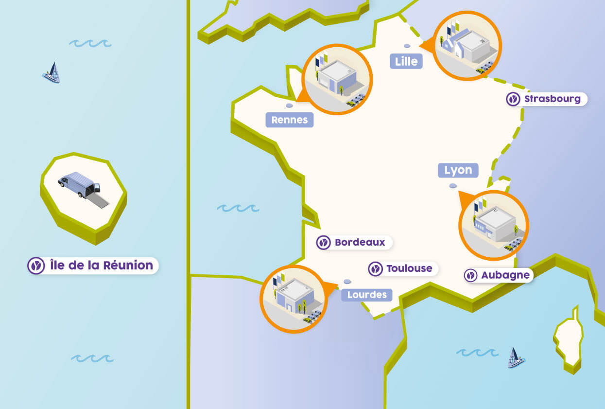 Découvrez nos agences et point relais location au départ desquels vous pouvez louez des véhicules aménagés handicap