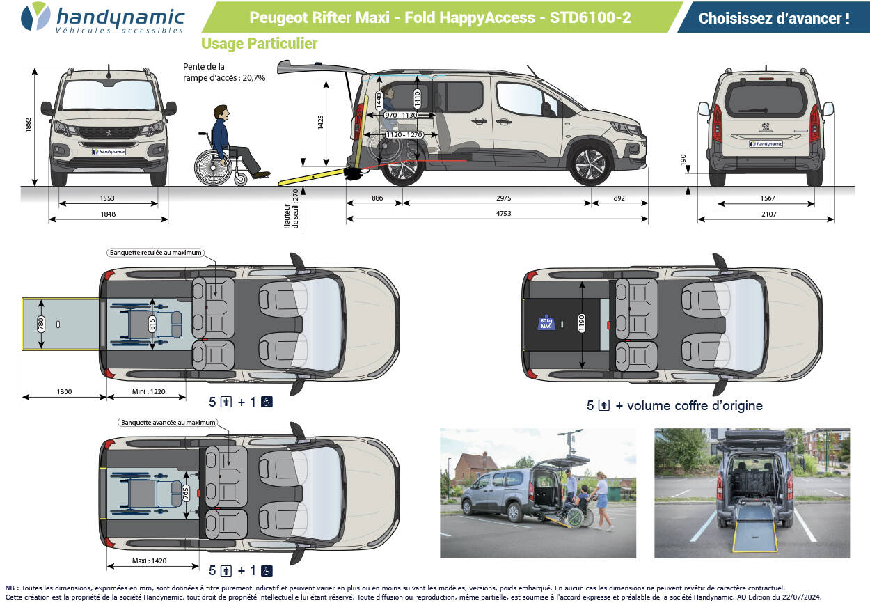 Schéma d'implantation du Peugeot Rifter Maxi Fold HappyAccess Schéma d'implantation du Peugeot Rifter Maxi Fold HappyAccess