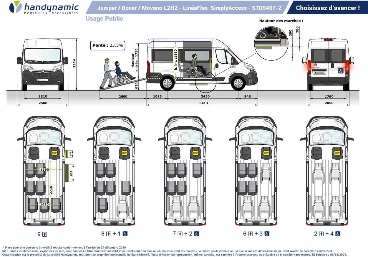 Schéma d'implantation de l'Opel Movano L2H2 TPMR Ecoline SimplyAccess Schéma d'implantation de l'Opel Movano L2H2 TPMR Ecoline SimplyAccess
