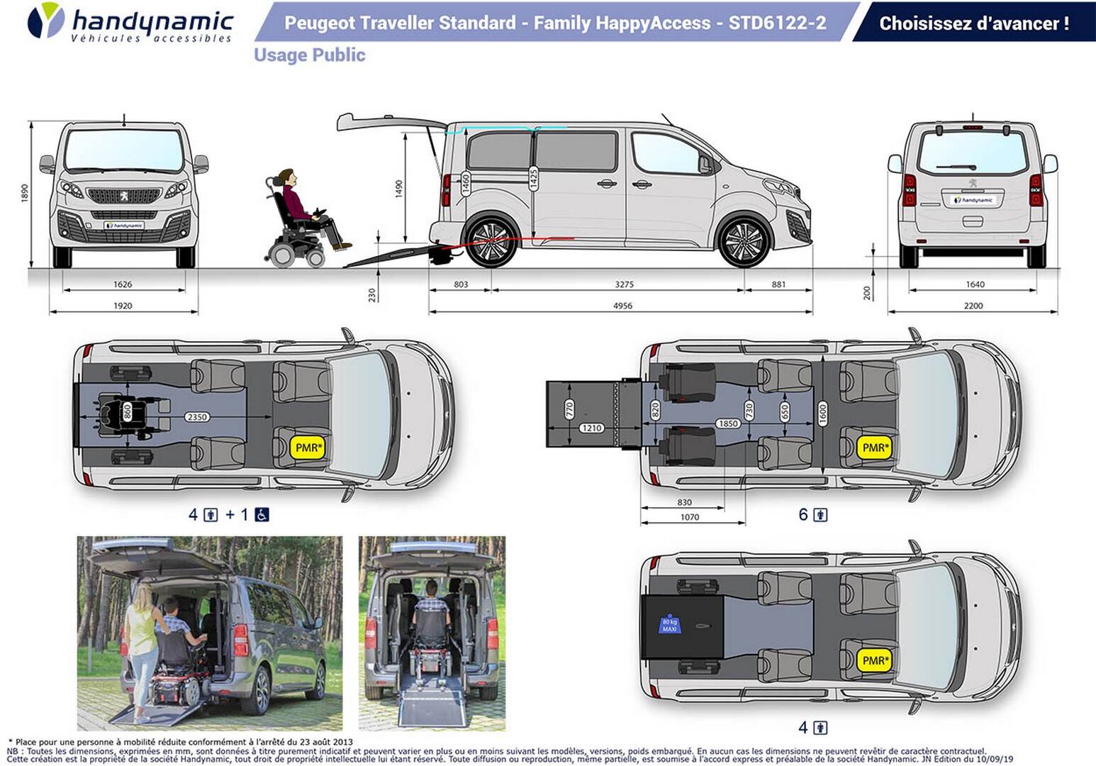 Schéma d'implantation du Peugeot Traveller TPMR Family HappyAccess Schéma d'implantation du Peugeot Traveller TPMR Family HappyAccess
