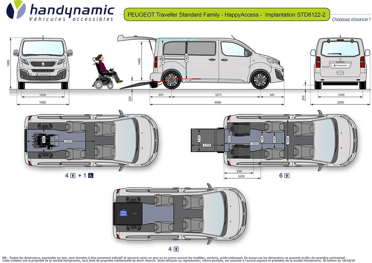 Schéma d'implantation du Peugeot Traveller Family HappyAccess Schéma d'implantation du Peugeot Traveller Family HappyAccess