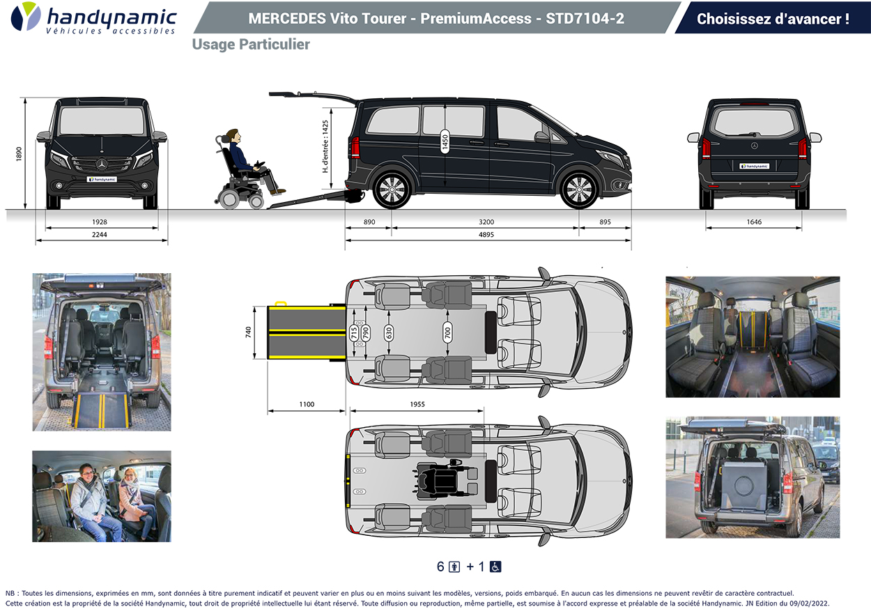 Schéma d'implantation du Mercedes Vito Tourer TPMR Schéma d'implantation du Mercedes Vito Tourer TPMR