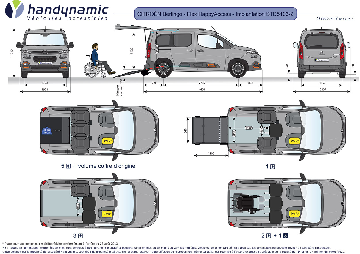 Schéma d&#039;implantation du Citroën Berlingo TPMR Flex