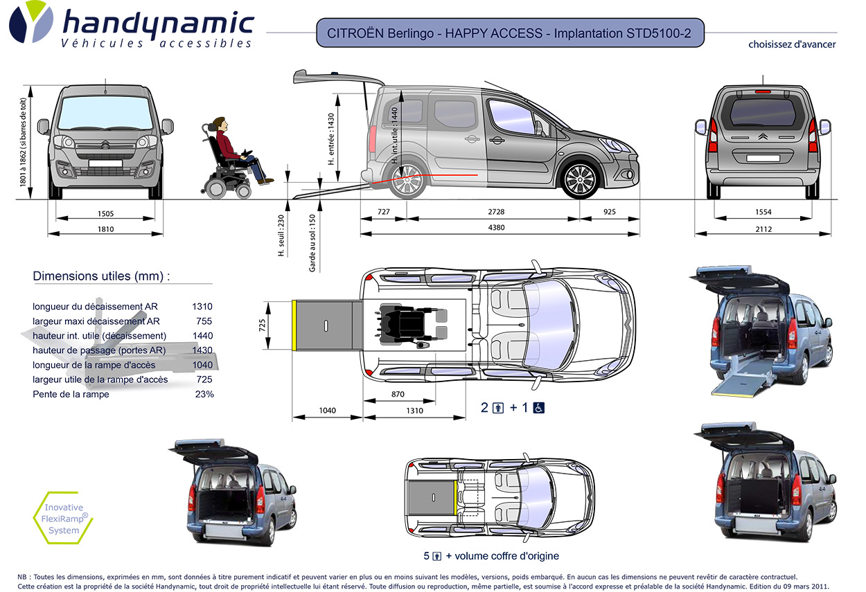 Le Citroën Berlingo TPMR HappyAccess est un ludospace très modulable ...