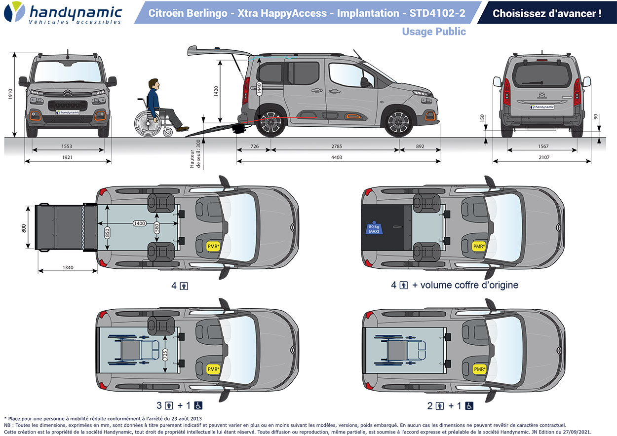 Schéma d&#039;implantation du Berlingo TPMR Xtra HappyAccess