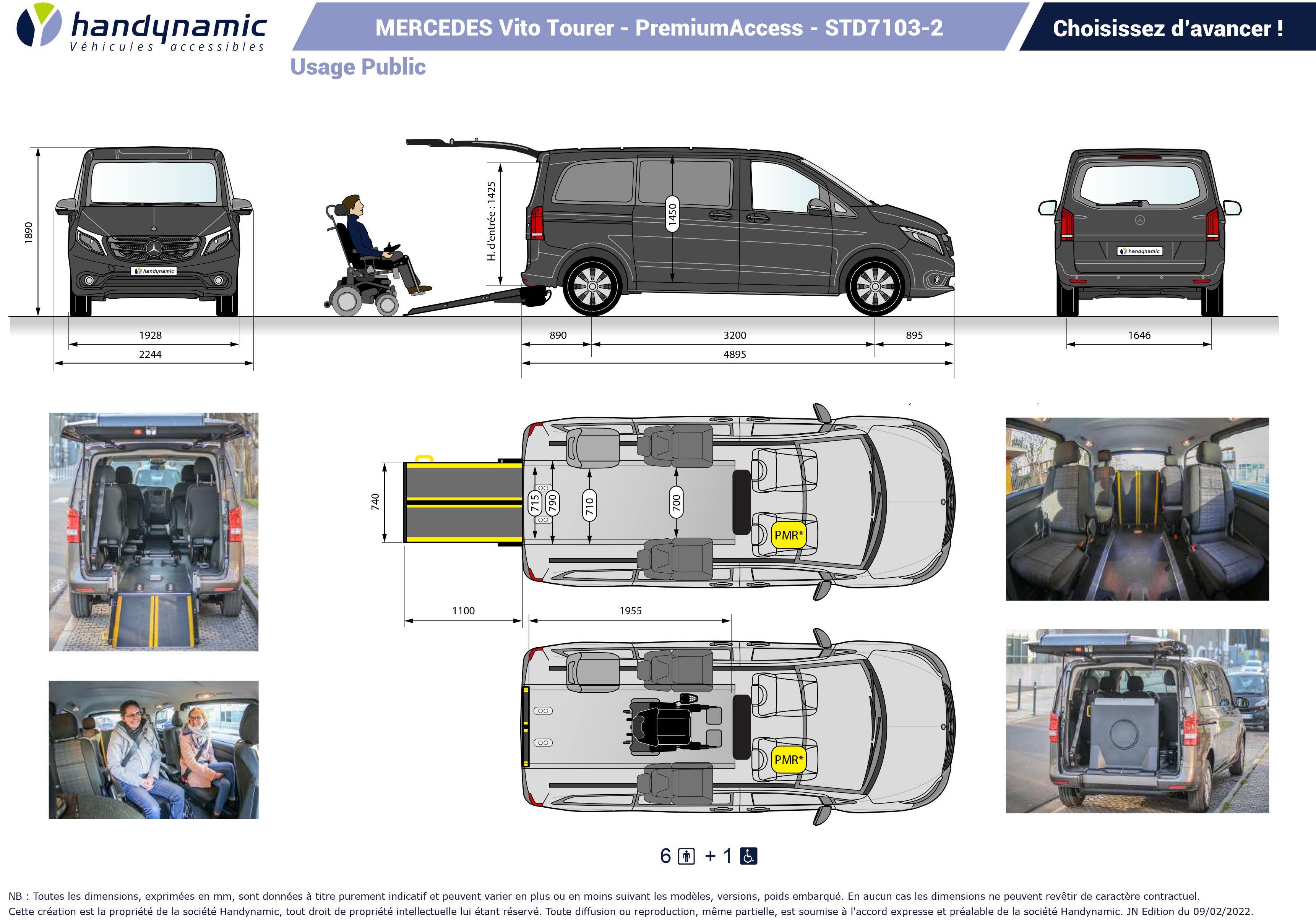 Schéma d&#039;implantation du Mercedes Vito TPMR PremiumAccess