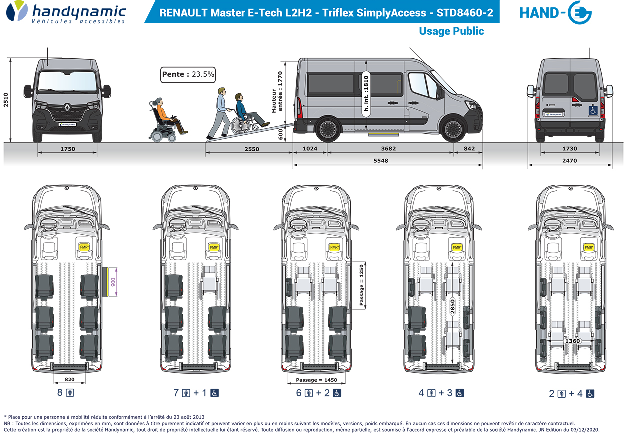 Schéma d'implantation du Master E-Tech L2H2 Triflex SimplyAccess