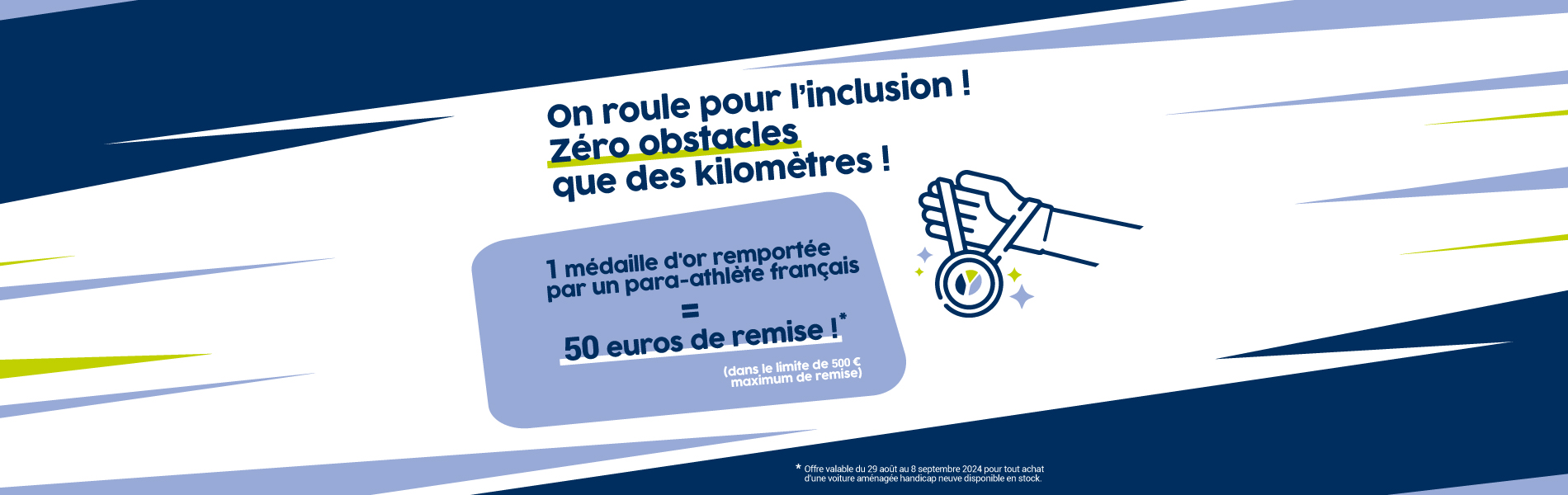 Pendant les Jeux Paralympiques, Handynamic propose une remise exceptionnelle pour l'achat d'un véhicule neuf disponible en stock Pendant les Jeux Paralympiques, Handynamic propose une remise exceptionnelle pour l'achat d'un véhicule neuf disponible en stock