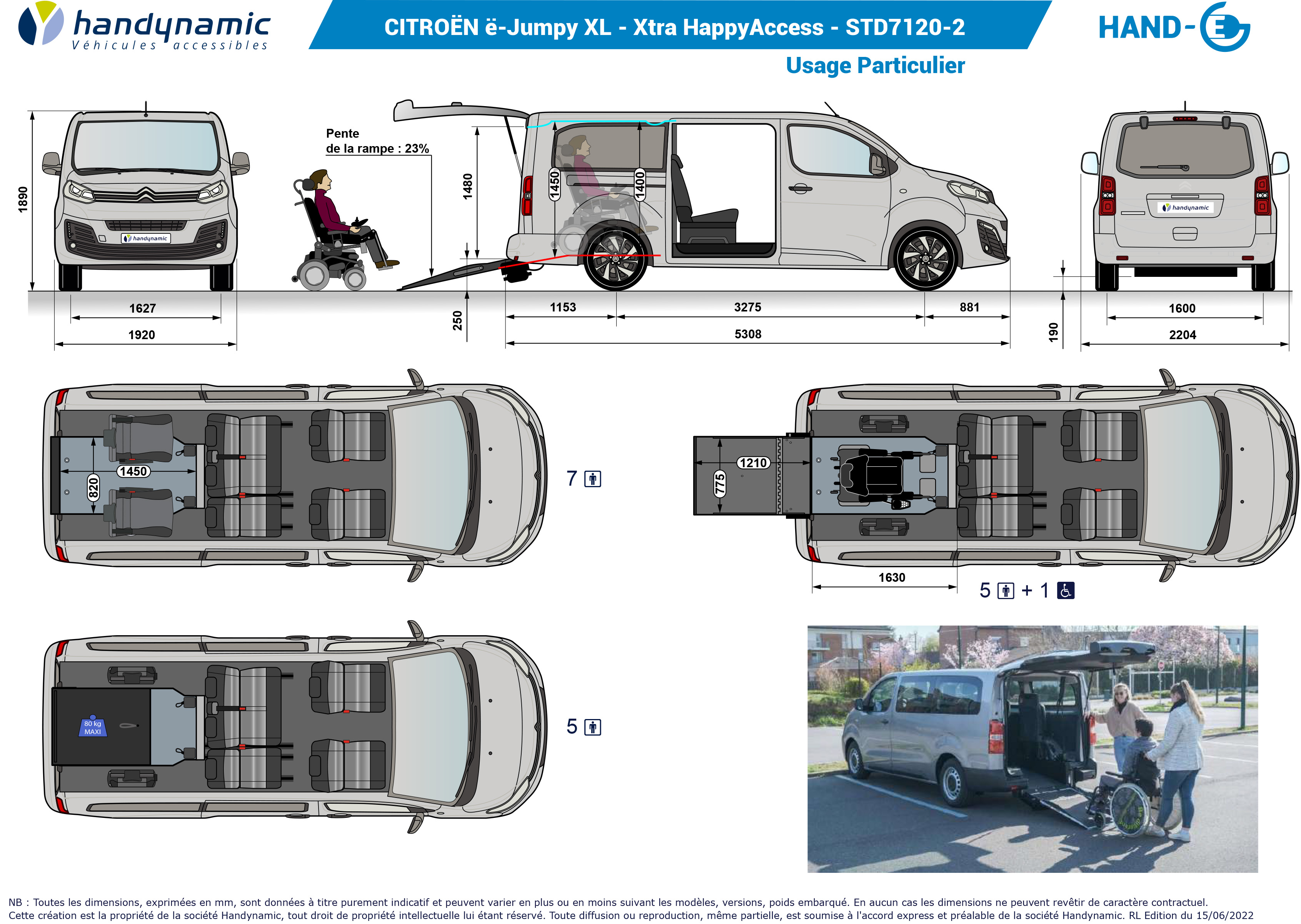 Schéma d&#039;implantation du Citroën ë-Jumpy disponible à la location